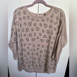 Women's Beige Studded Tunic Top